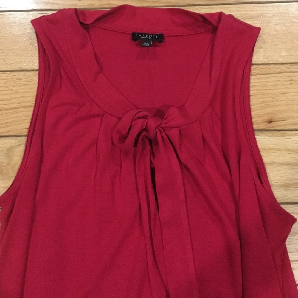 Talbots top with bow size XS hot pink